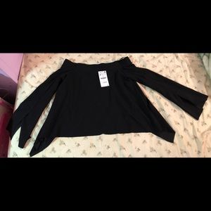 Off shoulder top with split sleeves